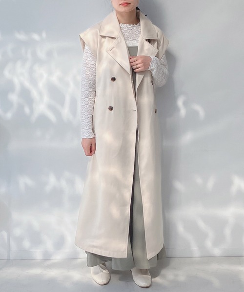 AS KNOW AS plus(アズノゥアズプラス)の「○マルチWAYトレンチコート(トレンチコート・レディース・グレイッシュベージュ/アイボリー/ネイビー・FREE)」の16枚目の写真