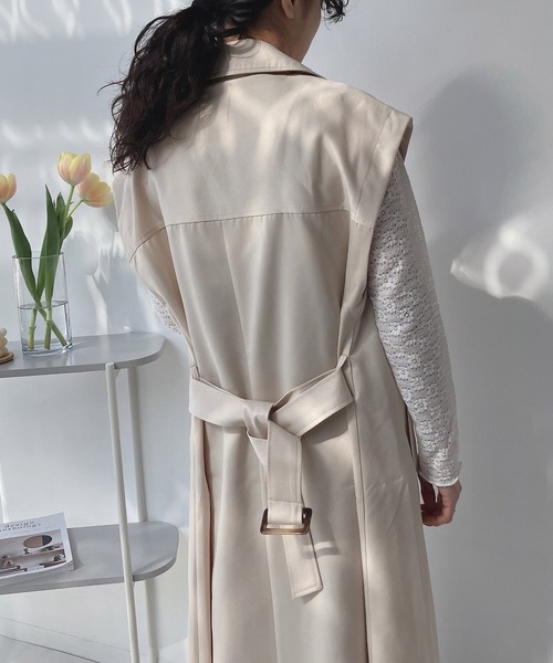 AS KNOW AS plus(アズノゥアズプラス)の「○マルチWAYトレンチコート(トレンチコート・レディース・グレイッシュベージュ/アイボリー/ネイビー・FREE)」の17枚目の写真