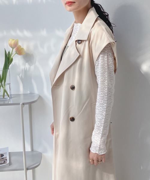 AS KNOW AS plus(アズノゥアズプラス)の「○マルチWAYトレンチコート(トレンチコート・レディース・グレイッシュベージュ/アイボリー/ネイビー・FREE)」の18枚目の写真