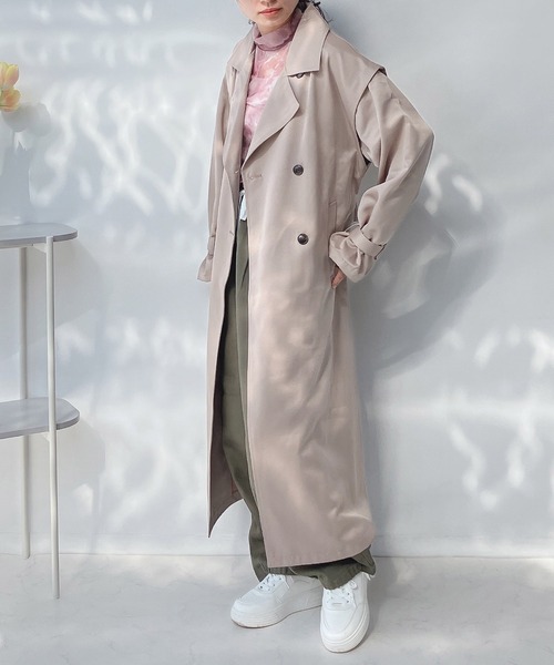 AS KNOW AS plus(アズノゥアズプラス)の「○マルチWAYトレンチコート(トレンチコート・レディース・グレイッシュベージュ/アイボリー/ネイビー・FREE)」の19枚目の写真