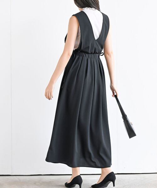 rps（アールピーエス）の「Ｖネックサイドリボンジャンドレ（ジャンパースカート・レディース・ピンクベージュ/グレー/ブラック/ライトカーキ/ネイビー・フリー）」の7枚目の写真