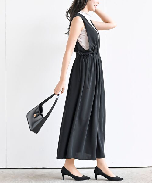 rps（アールピーエス）の「Ｖネックサイドリボンジャンドレ（ジャンパースカート・レディース・ピンクベージュ/グレー/ブラック/ライトカーキ/ネイビー・フリー）」の17枚目の写真