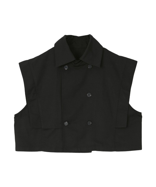 miette（ミエット）の「ショートトレンチベスト（ベスト・レディース・ベージュ/ライトグリーン/パープル/ブラック/テラコッタ/カーキ・FREE）」の7枚目の写真