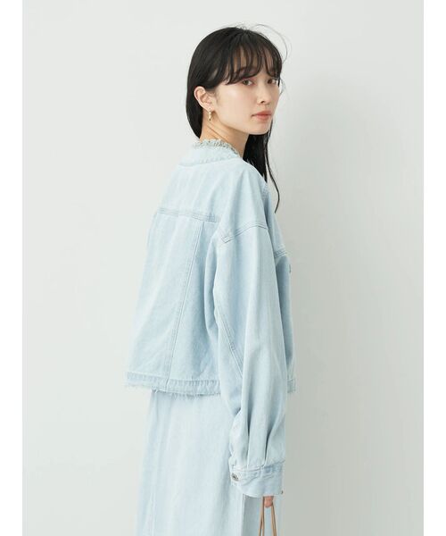 earth music&ecology（アースミュージックアンドエコロジー）の「ノーカラーGジャン（その他アウター・レディース・ライトインディゴブルー/ブルー系その他・FREE）」の19枚目の写真