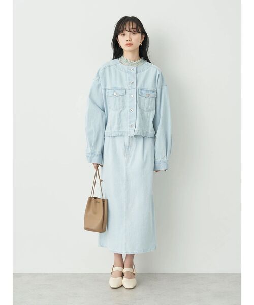 earth music&ecology（アースミュージックアンドエコロジー）の「ノーカラーGジャン（その他アウター・レディース・ライトインディゴブルー/ブルー系その他・FREE）」の21枚目の写真