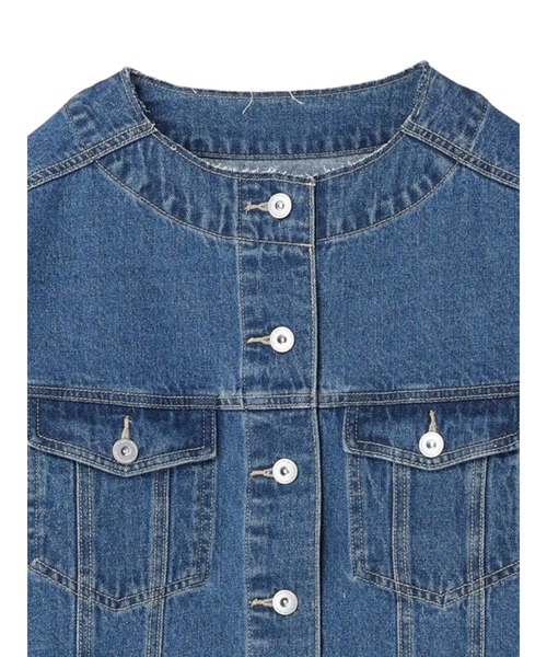 earth music&ecology（アースミュージックアンドエコロジー）の「ノーカラーGジャン（その他アウター・レディース・ライトインディゴブルー/ブルー系その他・FREE）」の5枚目の写真