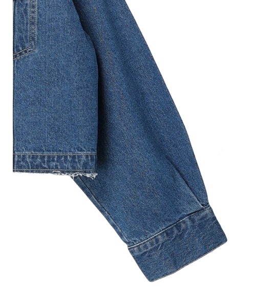 earth music&ecology（アースミュージックアンドエコロジー）の「ノーカラーGジャン（その他アウター・レディース・ライトインディゴブルー/ブルー系その他・FREE）」の6枚目の写真