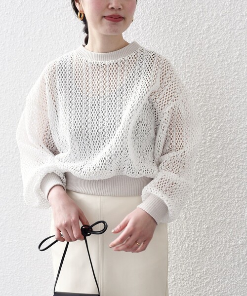 SHIPS（シップス）の「*〈手洗い可能〉クロシェ レース プルオーバー  