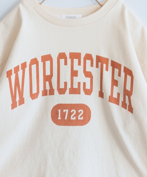 LOWRYS FARM（ローリーズファーム）の「カコウカレッジロゴＴシャツ　191945（Tシャツ/カットソー・キッズ・チャコールグレー/グレー/アイボリー・110cm/120cm/130cm/140cm/150cm）」の16枚目の写真