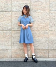 axes femme POETIQUE | レース切替カットアウトワンピース(ワンピース)