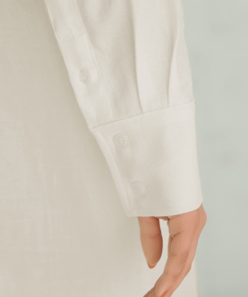 STYLE DELI（スタイルデリ）の「スラブコットンシャツワンピース（ワンピース・レディース・ホワイト/カーキ/キャメル・01/02）」の17枚目の写真