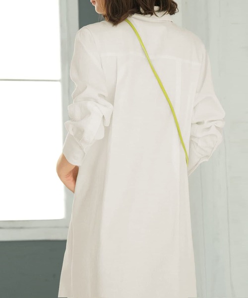STYLE DELI（スタイルデリ）の「スラブコットンシャツワンピース（ワンピース・レディース・ホワイト/カーキ/キャメル・01/02）」の19枚目の写真