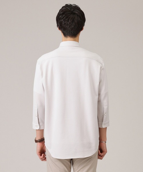 TAKEO KIKUCHI(タケオキクチ)の「【抗菌防臭/7分袖】サッカージャージ ストライプシャツ(シャツ/ブラウス・メンズ・ネイビー系2/ブルー系2/イエロー系その他4/ピンク系その他/グレー系その他3/ライトオレンジ系/ネイビー系3/ライトベージュ/ブルー系その他4/ブルー/グリーン系3/チャコール・01/02/03/04/05)」の16枚目の写真