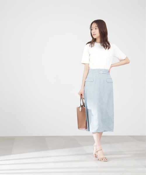 N.（N. Natural Beauty Basic）（エヌエヌナチュラルビューティーベーシック）の「◆総針切替配色ラインニット（ニット/セーター・レディース・ネイビー/オフホワイト/グレイッシュベージュ・MEDIUM）」の13枚目の写真