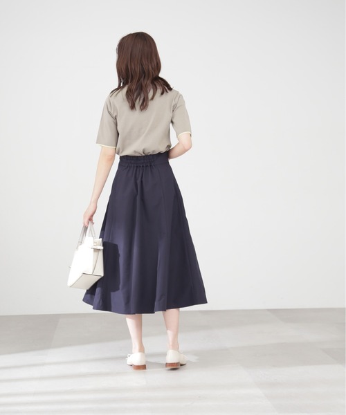 N.（N. Natural Beauty Basic）（エヌエヌナチュラルビューティーベーシック）の「◆総針切替配色ラインニット（ニット/セーター・レディース・ネイビー/オフホワイト/グレイッシュベージュ・MEDIUM）」の8枚目の写真