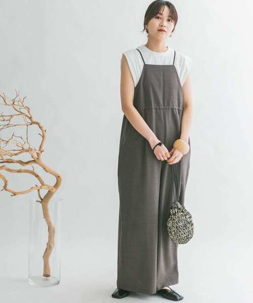 KBF◆WIDEキャミサロペット◆MOSS GRAY◆ONE KBF◇WIDEキャミサロペット◇MOSS GRAY◇ONE