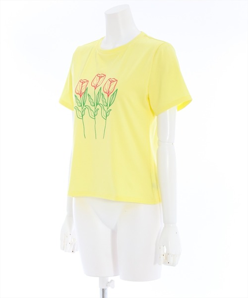 clear（クリア）の「花刺繍半袖Tシャツ（Tシャツ/カットソー・レディース・イエロー/オフホワイト・F）」の3枚目の写真