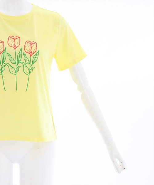 clear（クリア）の「花刺繍半袖Tシャツ（Tシャツ/カットソー・レディース・イエロー/オフホワイト・F）」の8枚目の写真