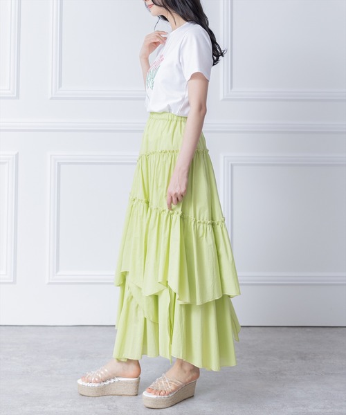 clear（クリア）の「花刺繍半袖Tシャツ（Tシャツ/カットソー・レディース・イエロー/オフホワイト・F）」の12枚目の写真