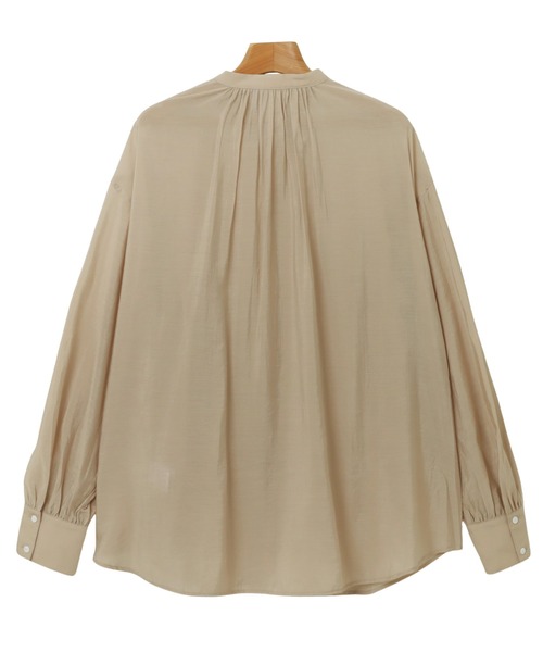 andme(アンドミー)の「シアーボリュームスリーブシャツブラウス(シャツ/ブラウス・レディース・ピンク/オフホワイト/ブラウン系その他/グリーン系その他/ブルー系その他/グレイッシュベージュ/ブルーグリーン/ライトグレー/コーラル/ブラック・M)」の11枚目の写真