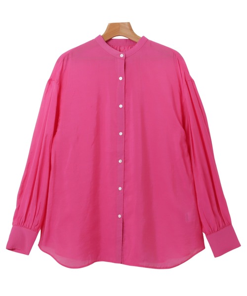 andme(アンドミー)の「シアーボリュームスリーブシャツブラウス(シャツ/ブラウス・レディース・ピンク/オフホワイト/ブラウン系その他/グリーン系その他/ブルー系その他/グレイッシュベージュ/ブルーグリーン/ライトグレー/コーラル/ブラック・M)」の14枚目の写真