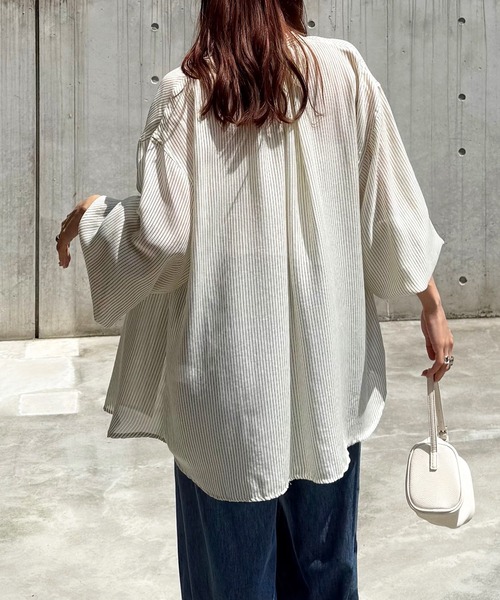 セール】シアーボリュームスリーブシャツブラウス（シャツ/ブラウス