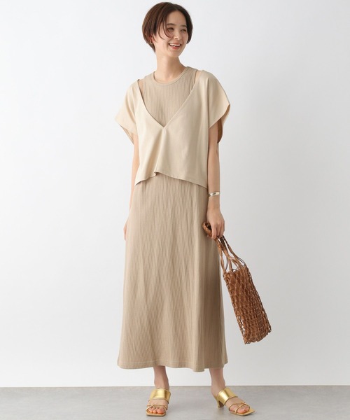 LEPSIM(レプシィム)の「ショートベスト*アメスリワンピース 199309(ワンピース・レディース・ベージュ/オフホワイト/ブラック・FREE)」の3枚目の写真