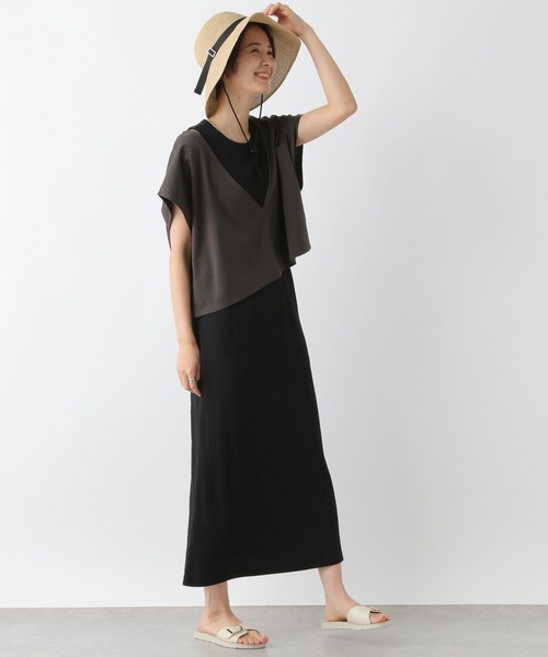 LEPSIM(レプシィム)の「ショートベスト*アメスリワンピース 199309(ワンピース・レディース・ベージュ/オフホワイト/ブラック・FREE)」の2枚目の写真