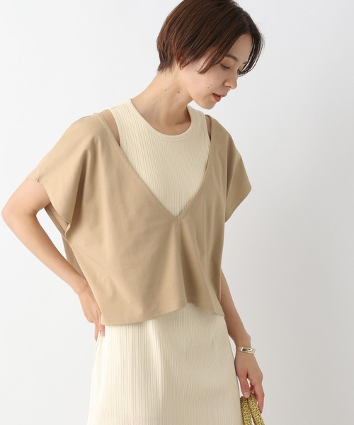 LEPSIM(レプシィム)の「ショートベスト*アメスリワンピース 199309(ワンピース・レディース・ベージュ/オフホワイト/ブラック・FREE)」の5枚目の写真