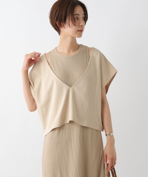 LEPSIM(レプシィム)の「ショートベスト*アメスリワンピース 199309(ワンピース・レディース・ベージュ/オフホワイト/ブラック・FREE)」の9枚目の写真