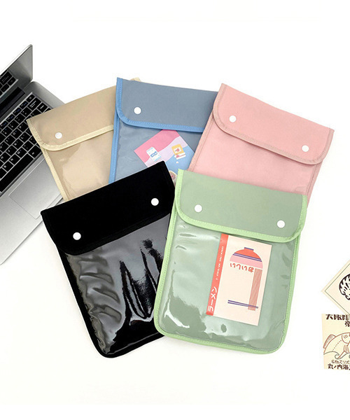 c.u.l（シーユーエル）の「大きいサイズにも対応 クリアポケット 袋型タブレットケース iPadケース PCケース ipd8（PC・タブレットケース・レディース・ブラック/ベージュ/ブルー/ピンク/グリーン・FREE）」の6枚目の写真