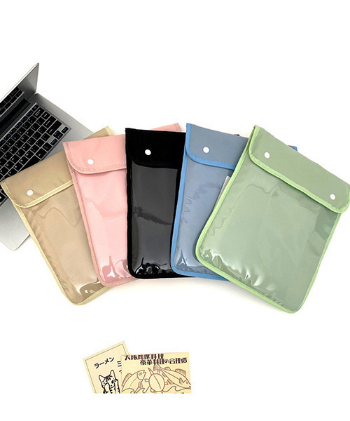c.u.l（シーユーエル）の「大きいサイズにも対応 クリアポケット 袋型タブレットケース iPadケース PCケース ipd8（PC・タブレットケース・レディース・ブラック/ベージュ/ブルー/ピンク/グリーン・FREE）」の7枚目の写真
