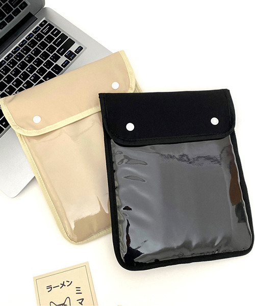 c.u.l（シーユーエル）の「大きいサイズにも対応 クリアポケット 袋型タブレットケース iPadケース PCケース ipd8（PC・タブレットケース・レディース・ブラック/ベージュ/ブルー/ピンク/グリーン・FREE）」の8枚目の写真