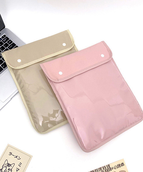 c.u.l（シーユーエル）の「大きいサイズにも対応 クリアポケット 袋型タブレットケース iPadケース PCケース ipd8（PC・タブレットケース・レディース・ブラック/ベージュ/ブルー/ピンク/グリーン・FREE）」の9枚目の写真