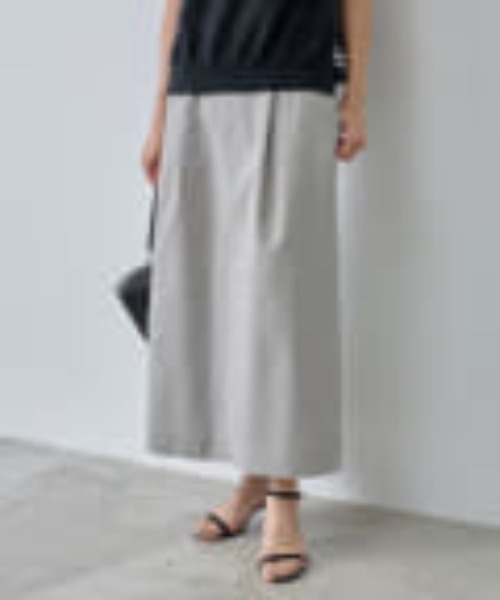 BEARDSLEY（ビアズリー）の「ピンタック コクーン ストレートスカート（スカート・レディース・ベージュ/グレー・FREE）」の11枚目の写真