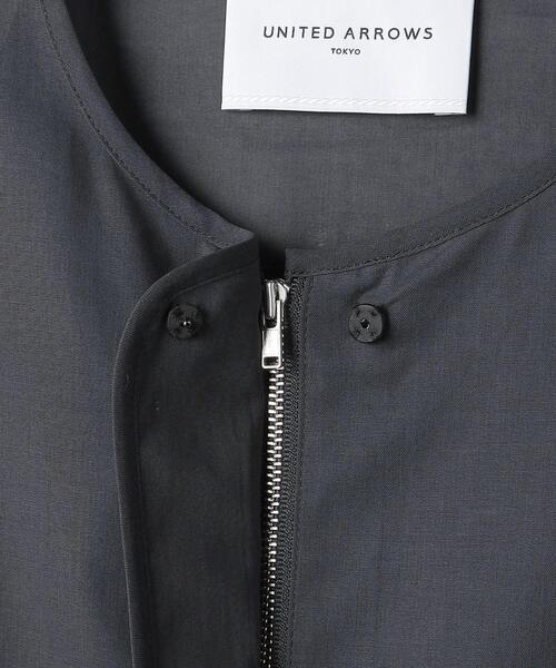 ユナイテッドアローズ シアーブルゾン ノーカラーブルゾン ライトアウター 黒 UNITED ARROWS（ユナイテッドアローズ）の「P/C シアー ノー