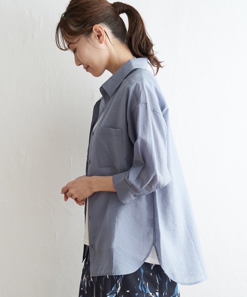 ikka(イッカ)の「シアーシャツタンクアンサンブル(シャツ/ブラウス・レディース・ベージュ/ブラック/パープル/ブルー・M/S/L)」の10枚目の写真