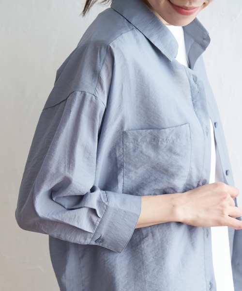 ikka(イッカ)の「シアーシャツタンクアンサンブル(シャツ/ブラウス・レディース・ベージュ/ブラック/パープル/ブルー・M/S/L)」の15枚目の写真