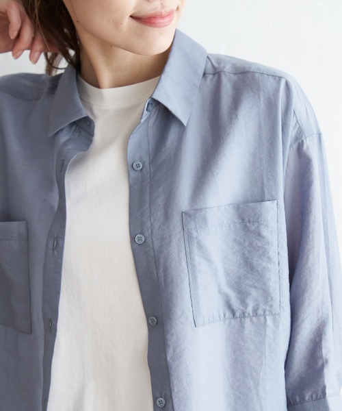 ikka(イッカ)の「シアーシャツタンクアンサンブル(シャツ/ブラウス・レディース・ベージュ/ブラック/パープル/ブルー・M/S/L)」の16枚目の写真