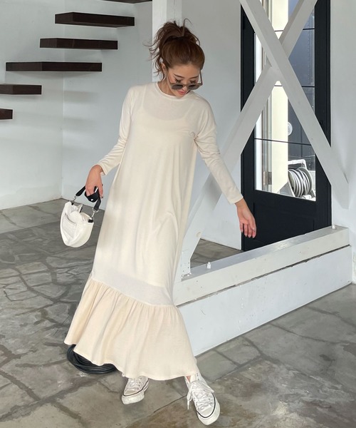 CHERI since1985（シェリ）の「マーメイドロング丈長袖ワンピース（ワンピース・レディース・ブラック/アイボリー・S/M）」の4枚目の写真