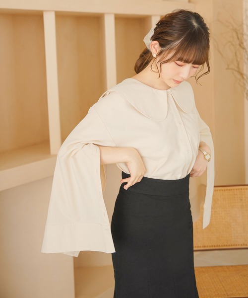 moulis'（ムーリス）の「ストラップマーメイドスカート（スカート・レディース・ホワイト/ブラック/ブルー・SMALL/MEDIUM/LARGE）」の5枚目の写真