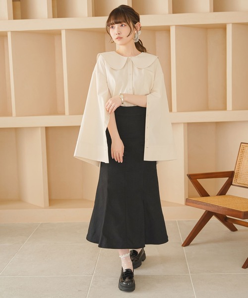 moulis'（ムーリス）の「ストラップマーメイドスカート（スカート・レディース・ホワイト/ブラック/ブルー・SMALL/MEDIUM/LARGE）」の8枚目の写真