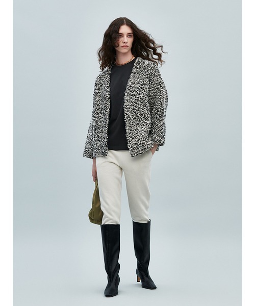 Mila Owen（ミラオーウェン）の「クルーネックベーシックハイラインTシャツ【マシーンウォッシャブル】（Tシャツ/カットソー・レディース・ホワイト/チャコールグレー/ブルー/ラベンダー・1/0）」の6枚目の写真