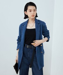 Rie Miller | 金ボタンダブルデニムジャケット(テーラードジャケット)