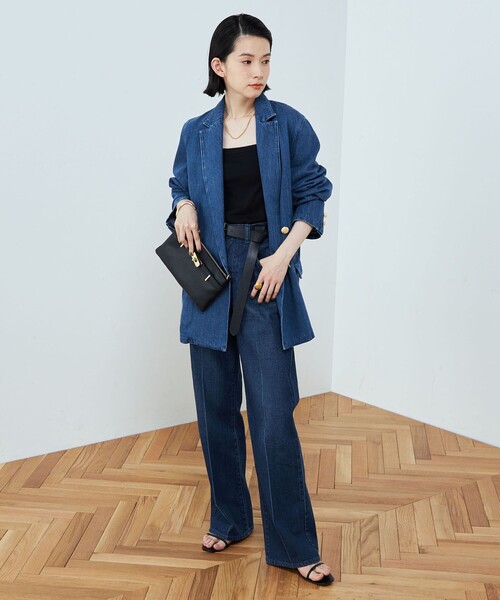 Rie Miller（リエミラー）の「金ボタンダブルデニムジャケット（テーラードジャケット・レディース・インディゴブルー・FREE）」の11枚目の写真