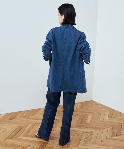 Rie Miller（リエミラー）の「金ボタンダブルデニムジャケット（テーラードジャケット・レディース・インディゴブルー・FREE）」の8枚目の写真