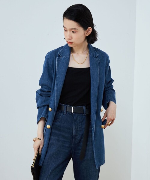Rie Miller（リエミラー）の「金ボタンダブルデニムジャケット（テーラードジャケット・レディース・インディゴブルー・FREE）」の15枚目の写真