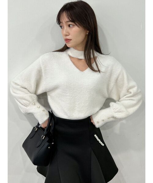 dazzlin（ダズリン）の「2wayシャギーショートニットトップス（ニット