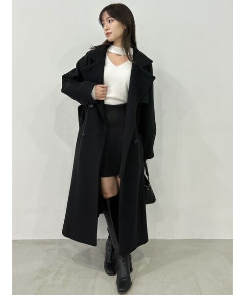 dazzlin（ダズリン）の「2wayシャギーショートニットトップス（ニット/セーター・レディース・グリーン/モカ/オフホワイト/ピンク/チャコールグレー・FREE）」の17枚目の写真