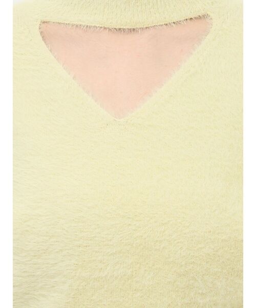 dazzlin（ダズリン）の「2wayシャギーショートニットトップス（ニット/セーター・レディース・グリーン/モカ/オフホワイト/ピンク/チャコールグレー・FREE）」の9枚目の写真